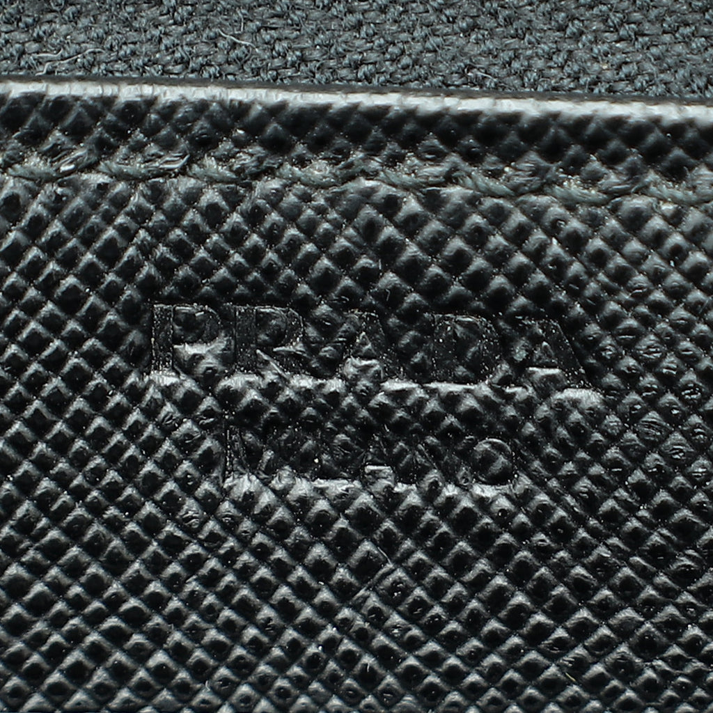 Prada Black Zip Around Wallet