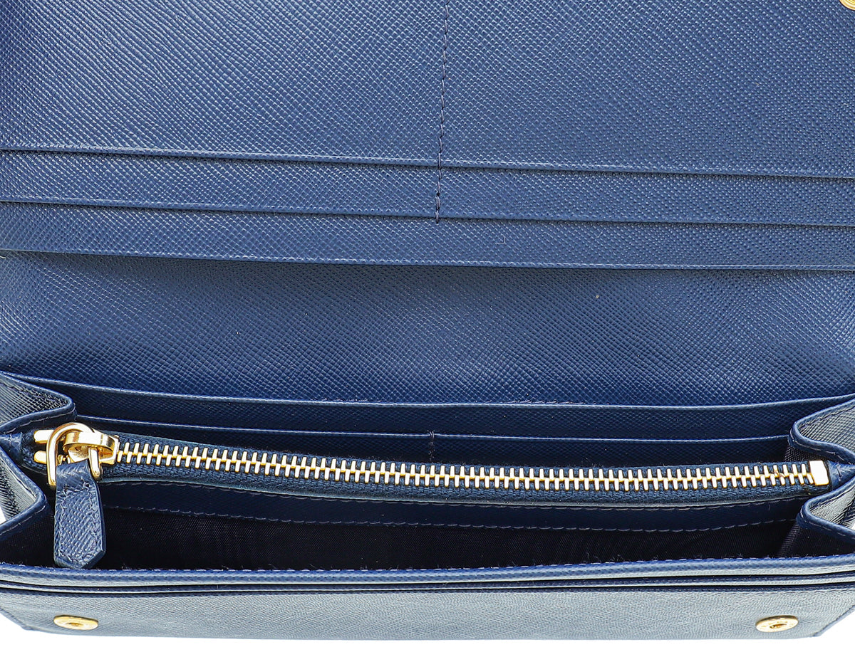 Prada Blue Large Wallet