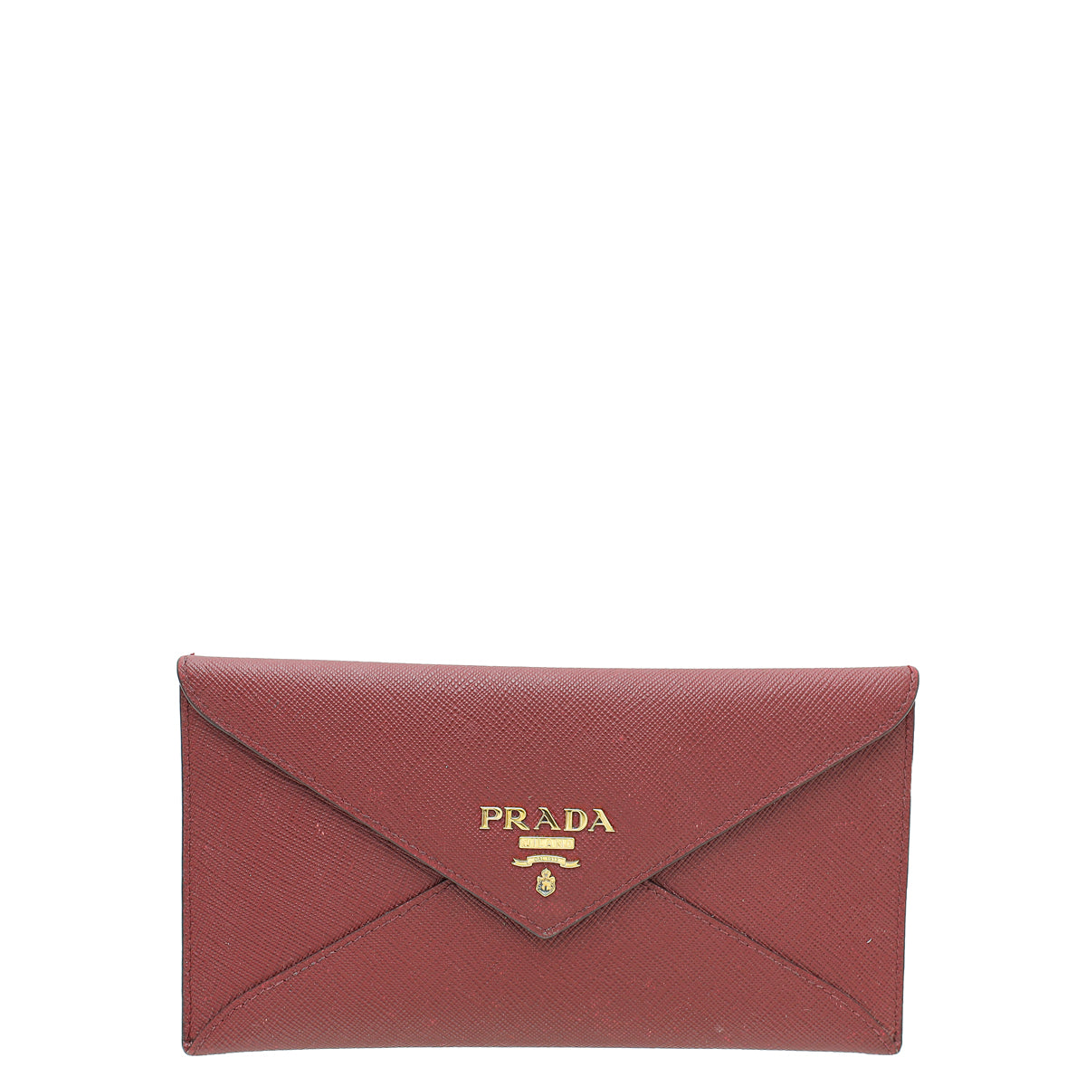 Prada Burgundy Logo Envelope Slim Wallet