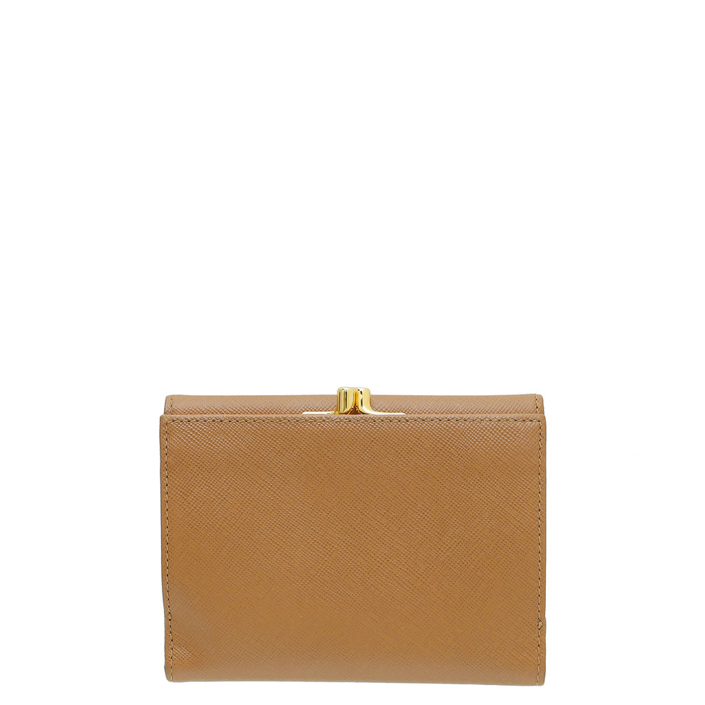Prada Tan Lux Medium Purse Wallet