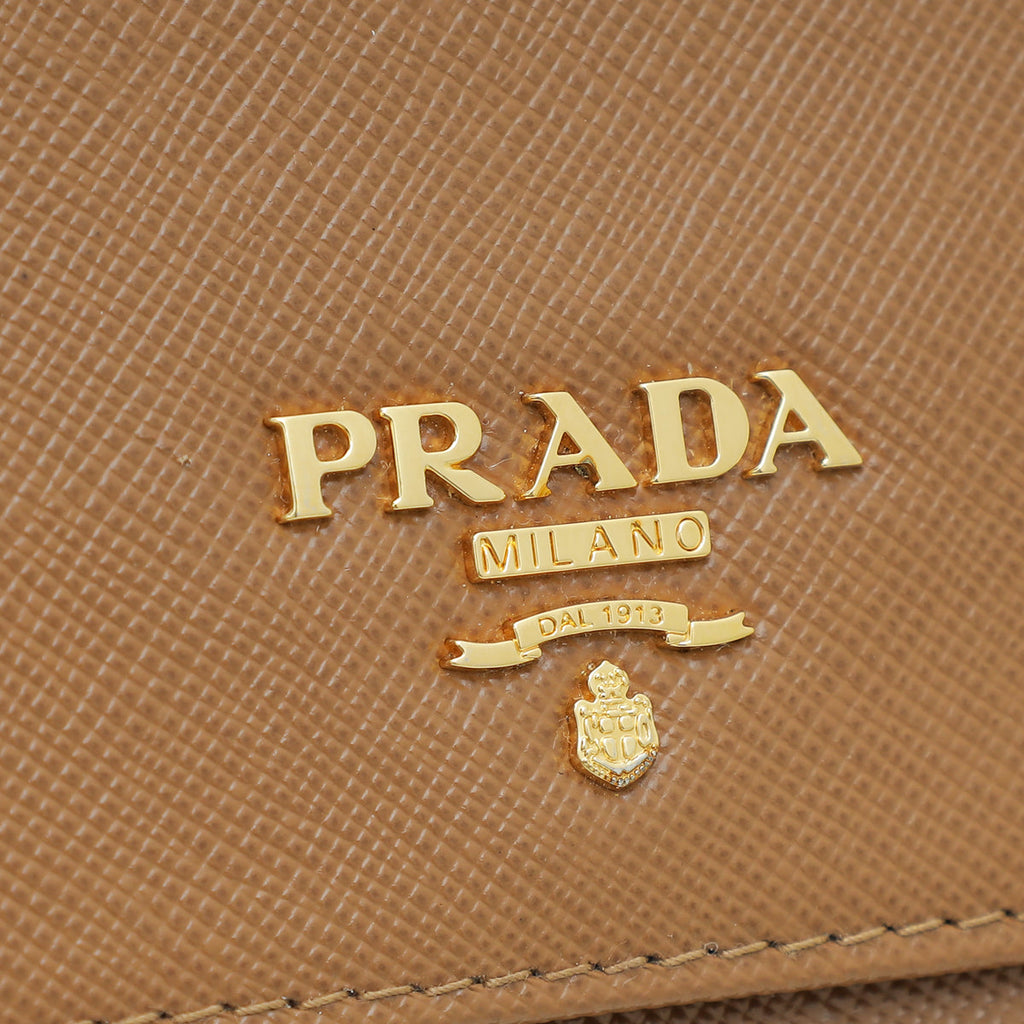 Prada Tan Lux Medium Purse Wallet