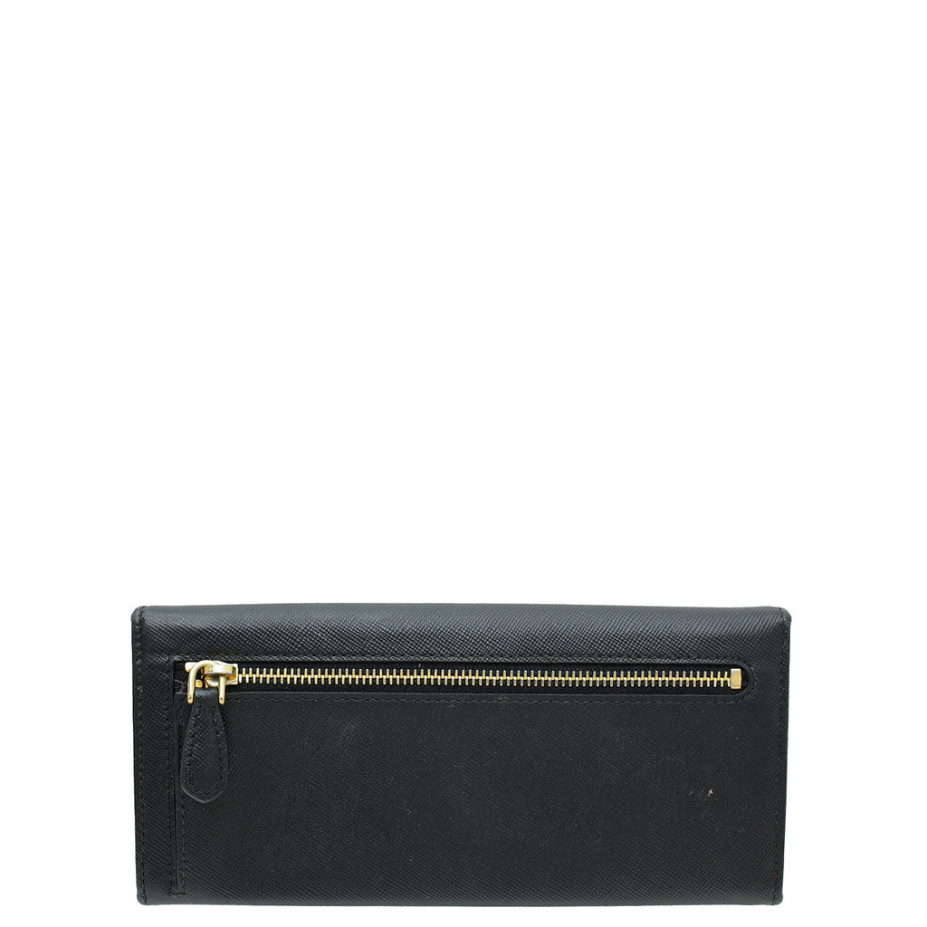Prada Black Lux Continental Wallet