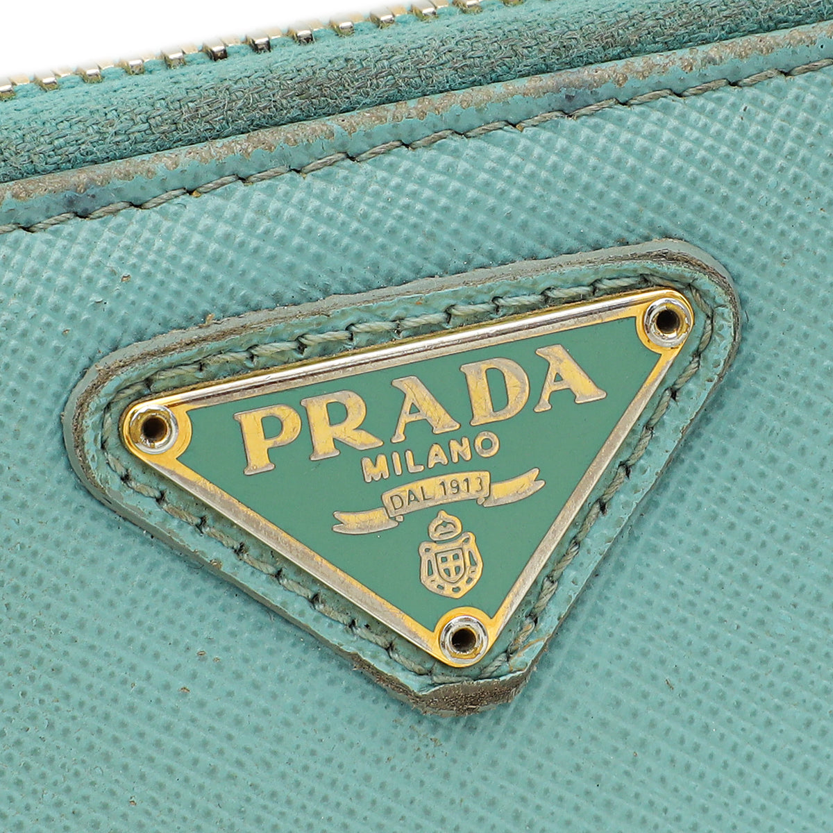 Prada Anice Blue Zip Around Organizer Wallet