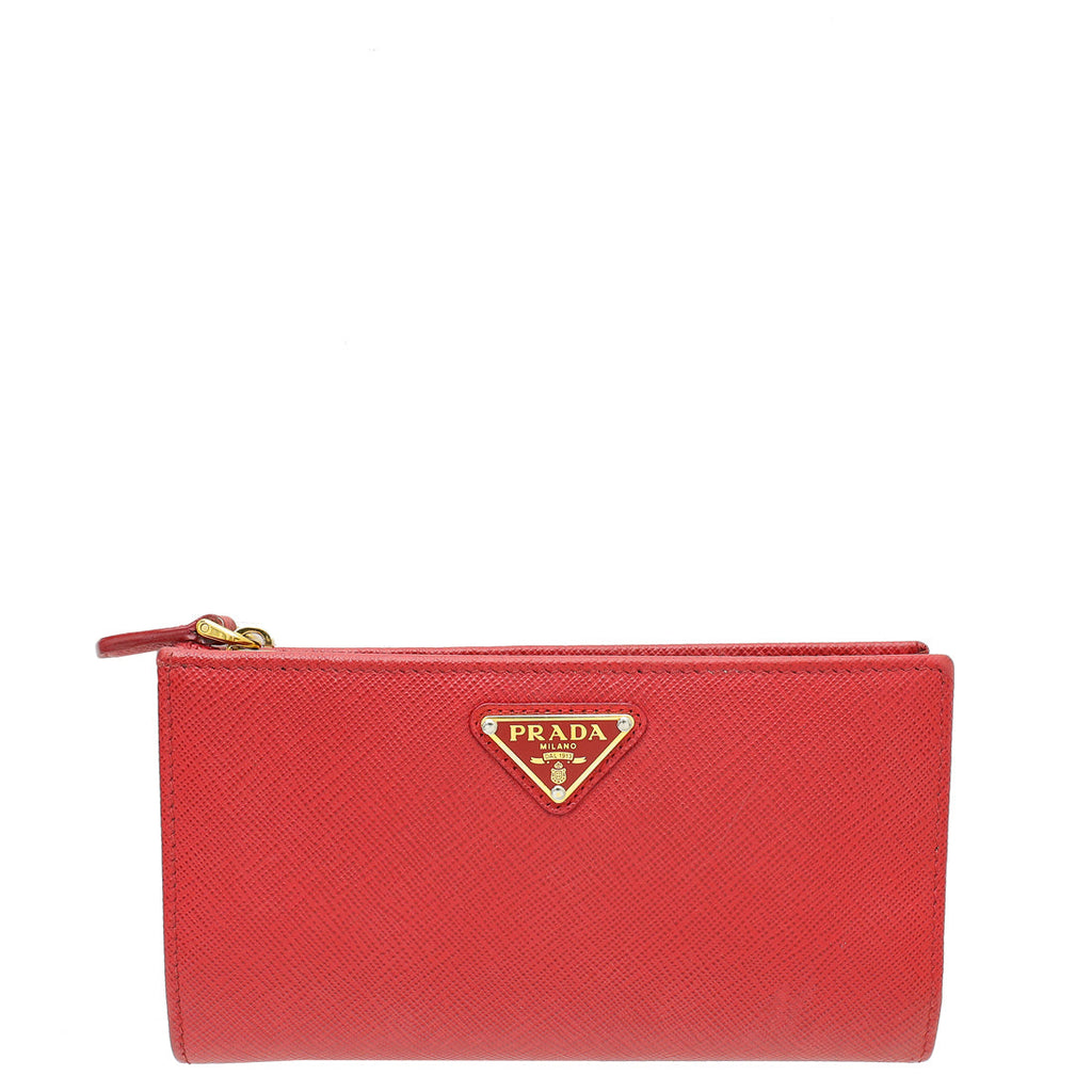 Prada Fuoco Triangle Wallet