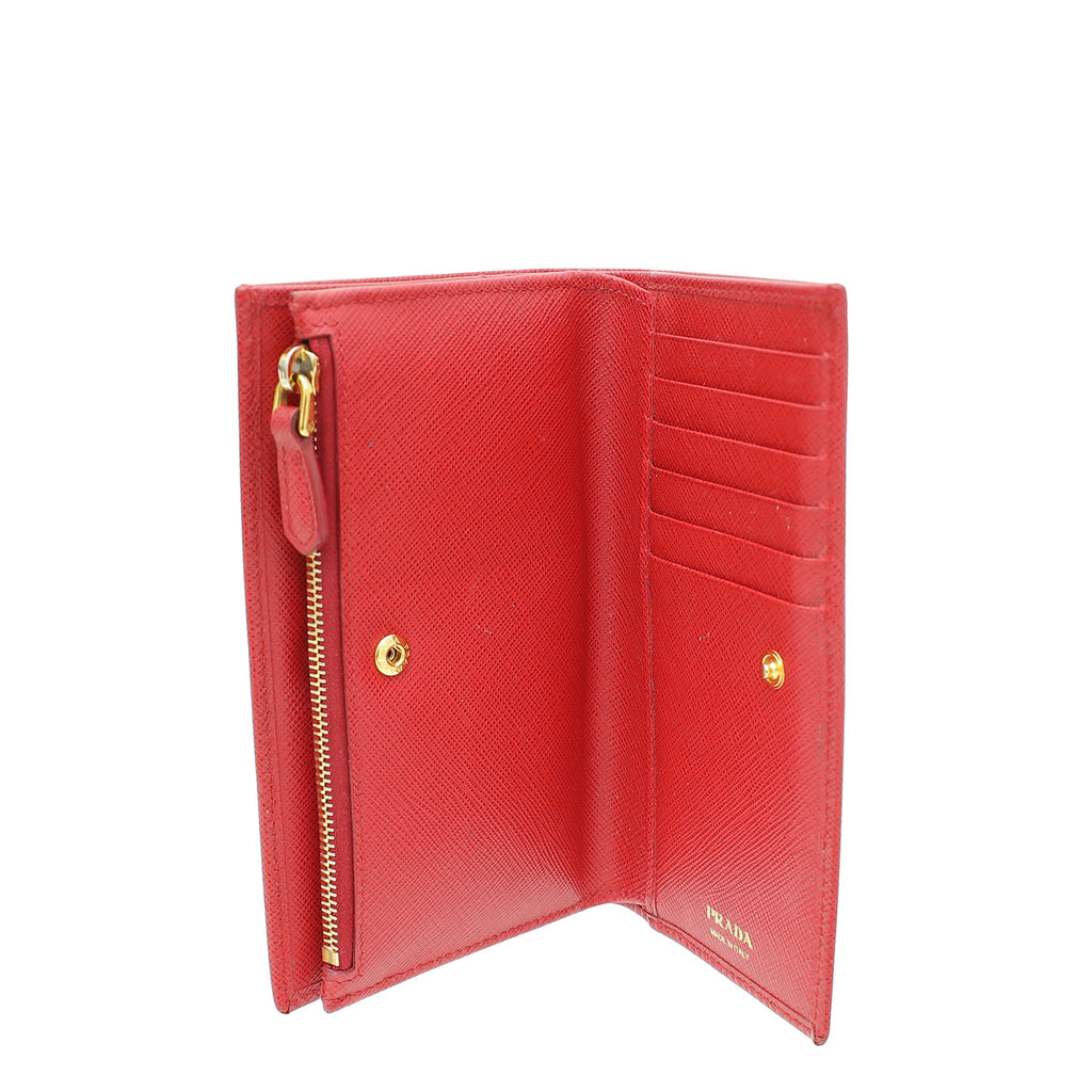 Prada Fuoco Triangle Wallet