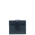 Prada Navy Blue Crocodile Bi-Fold Card Case Wallet