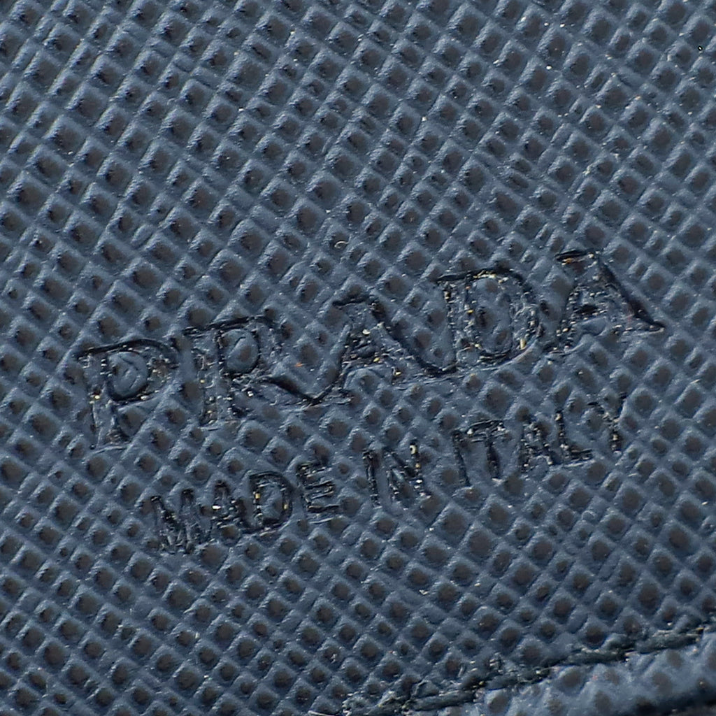 Prada Navy Blue Crocodile Bi-Fold Card Case Wallet