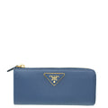 Prada Blue Lux Long Zip Wallet