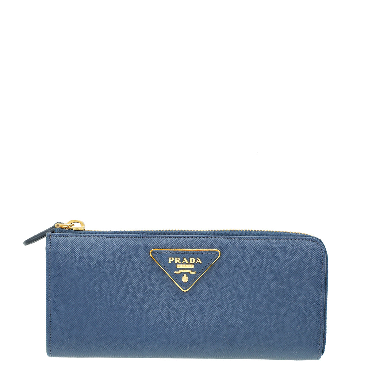 Prada Blue Lux Long Zip Wallet