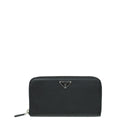 Prada Black Oro Zip Around Wallet