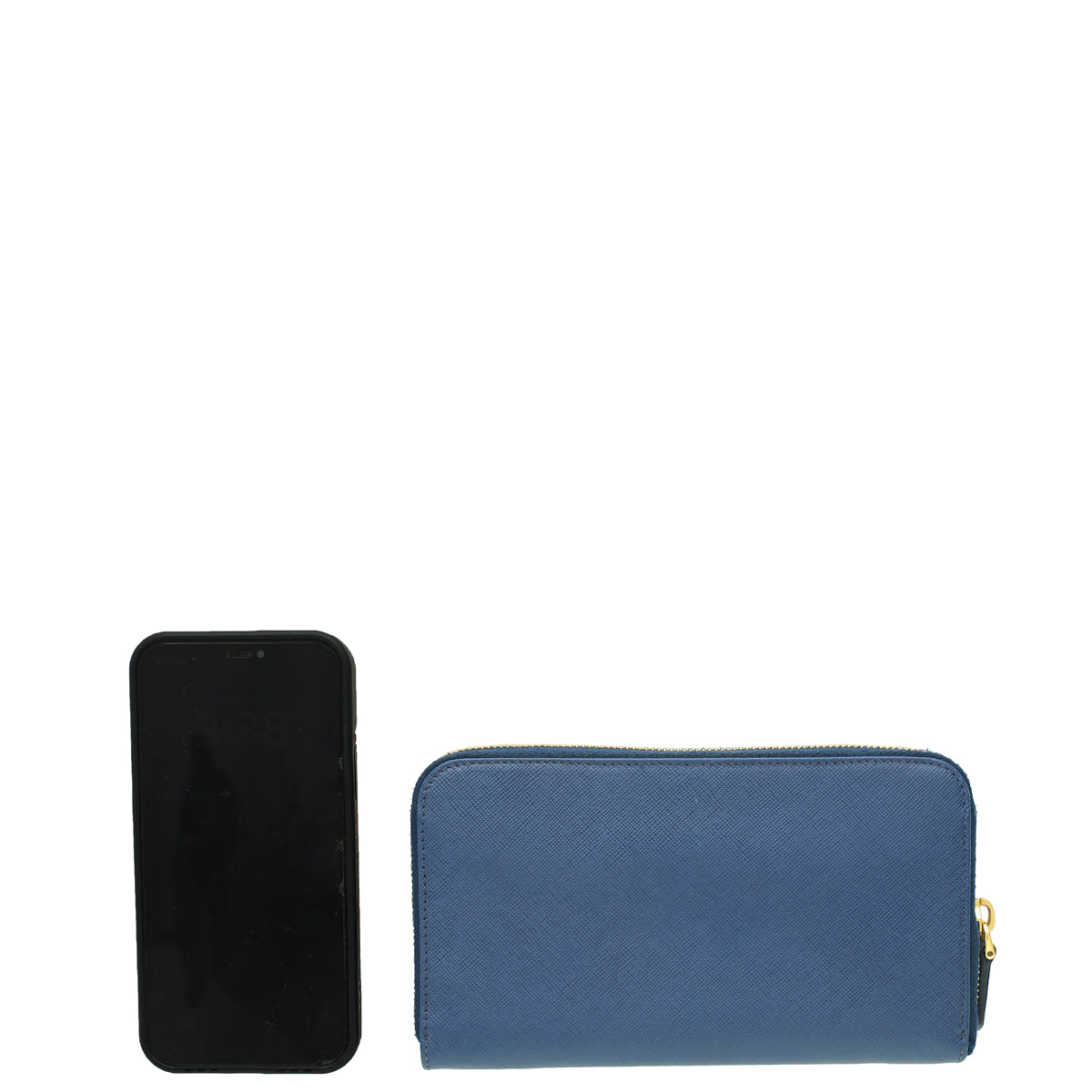 Prada Bluette Metal Zip Around Wallet
