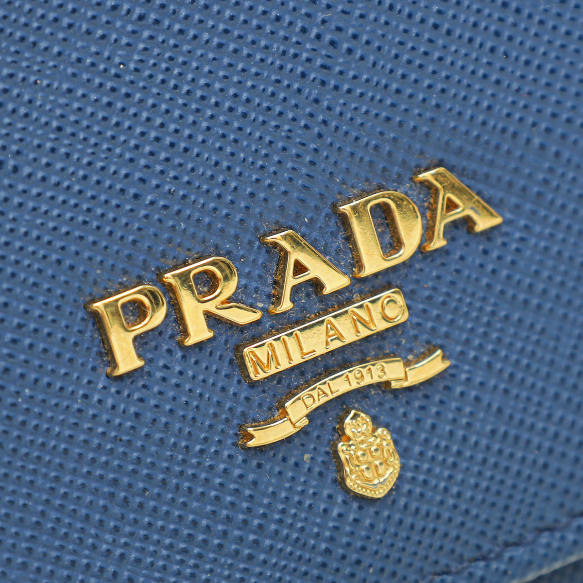 Prada Azzurro Metal Trifold Compact Wallet