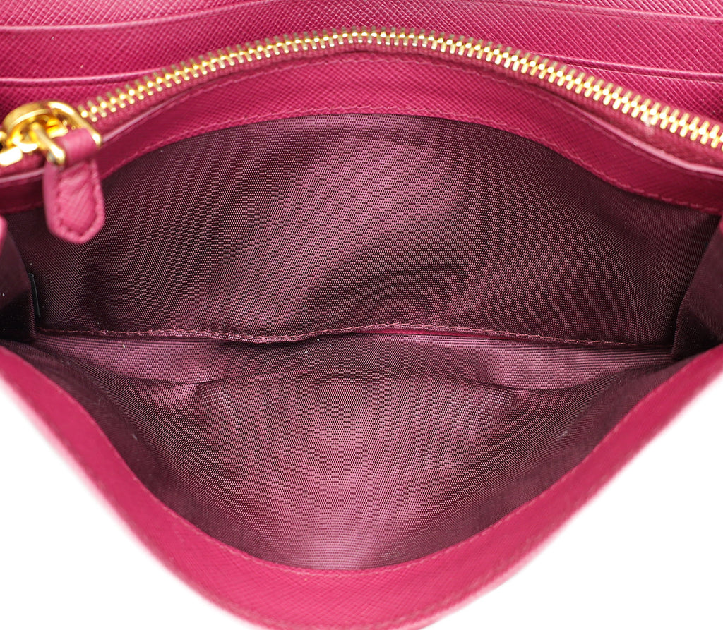 Prada Dark Mauve Lux Continental Wallet
