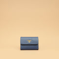 Prada Blue Trifold Small Wallet