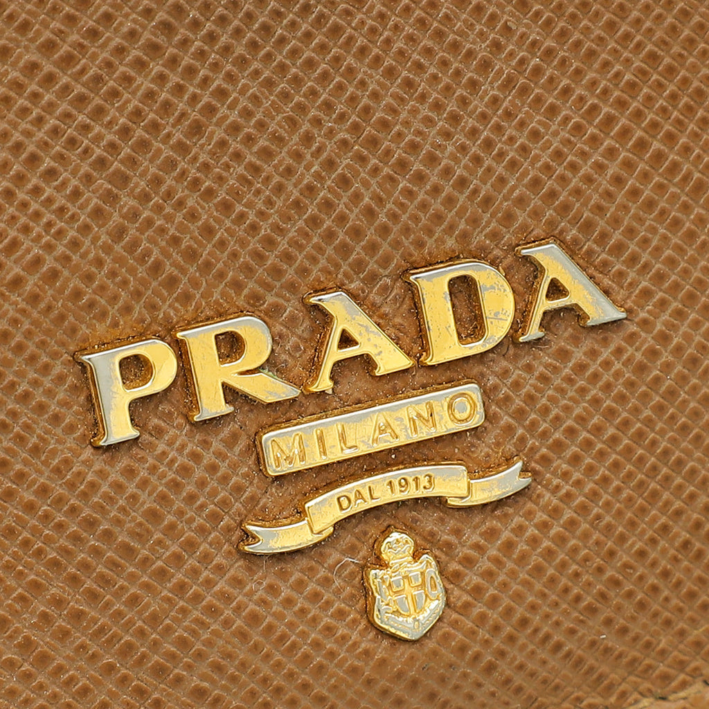 Prada Caramel Lux Large Continental Wallet
