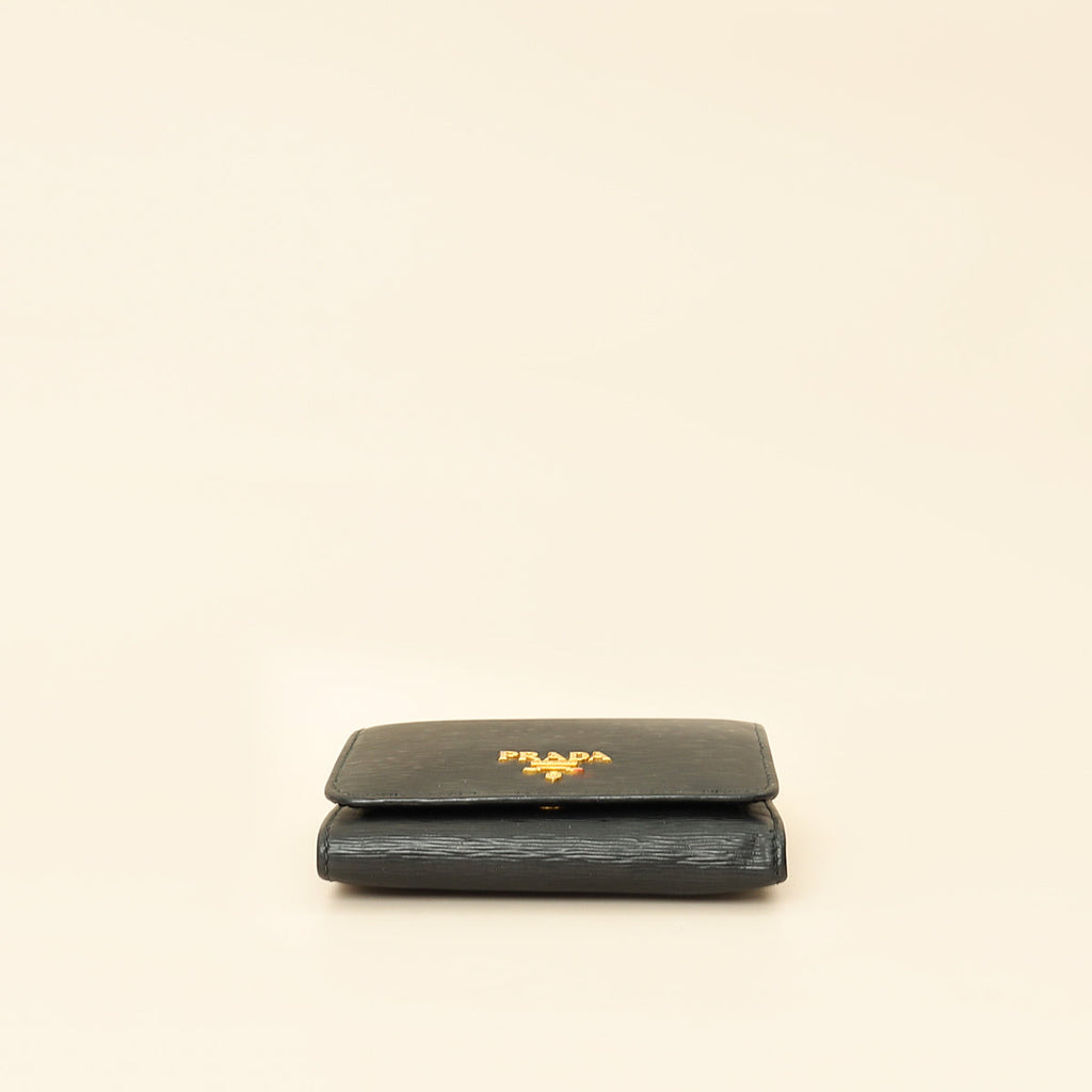 Prada Black Vitello Move Small Wallet