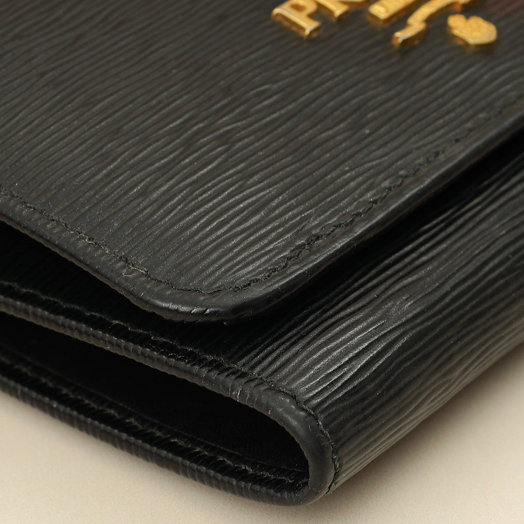 Prada Black Vitello Move Small Wallet