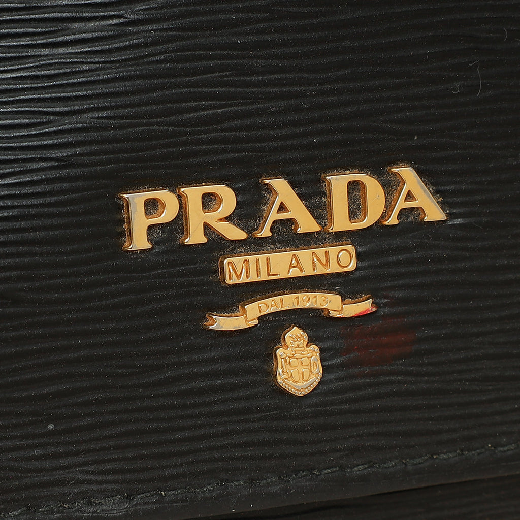 Prada Black Vitello Move Small Wallet