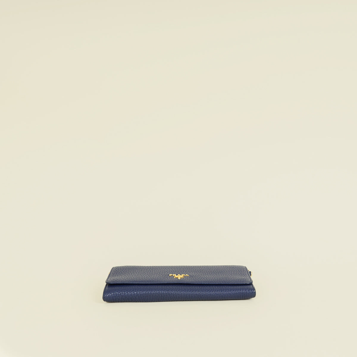 Prada Blue Vitello Grain Wallet on Chain