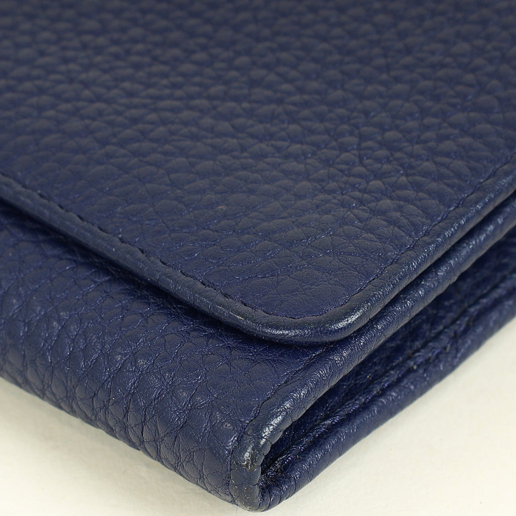 Prada Blue Vitello Grain Wallet on Chain