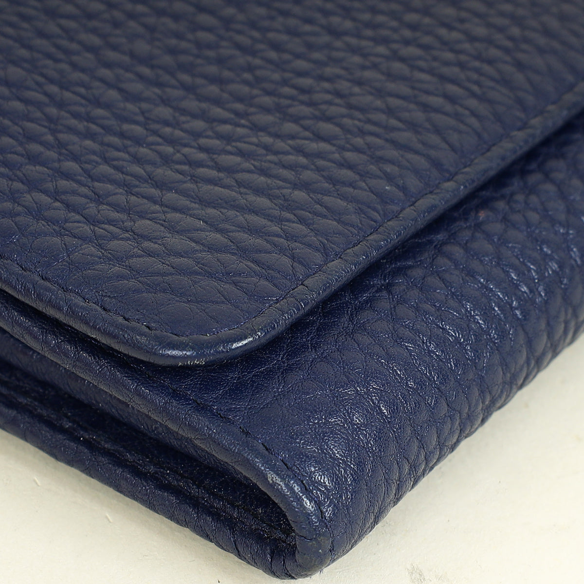 Prada Blue Vitello Grain Wallet on Chain