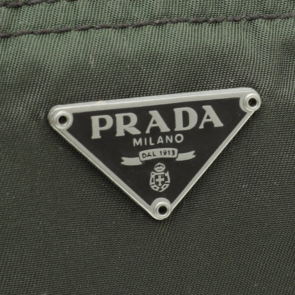 Prada Khaki Vela Nylon Small Pouch