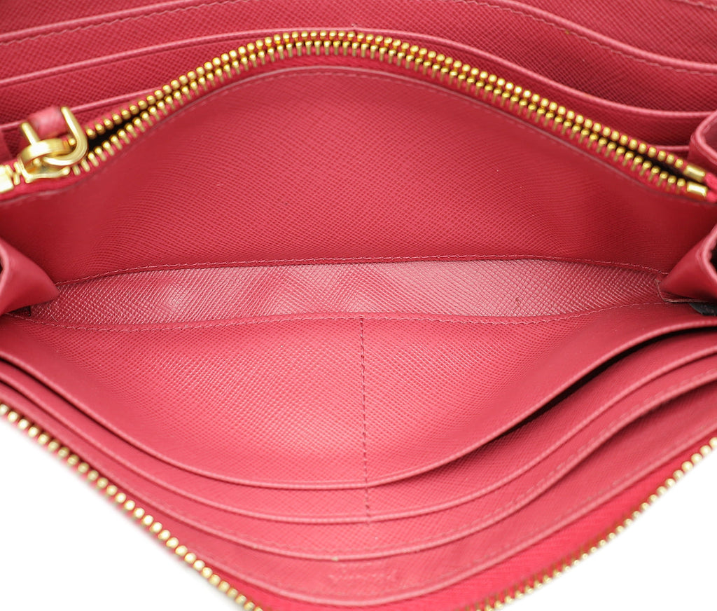 Prada Pink Zip Long Wallet
