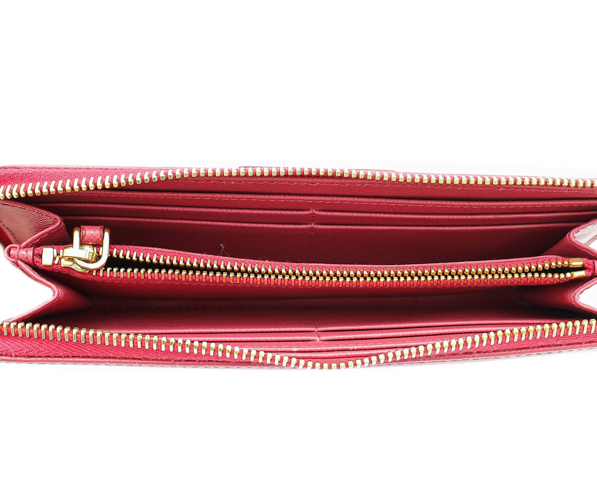Prada Pink Zip Long Wallet