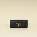 Prada Black Lux Continental Long Wallet