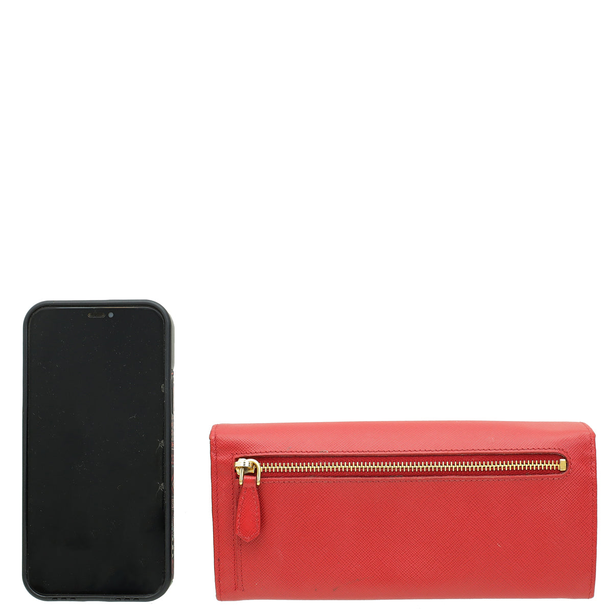 Prada Red Lux Bow Continental Wallet