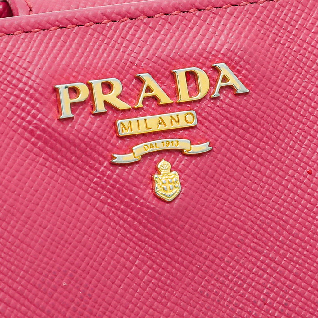 Prada Fuchsia Lux Medium Zip Around Wallet