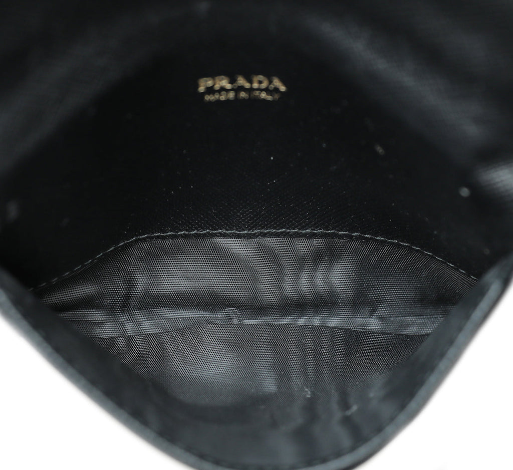 Prada Black Multicolor Lux Slim Flap Wallet