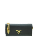 Prada Black Vitello Move Wallet on Chain