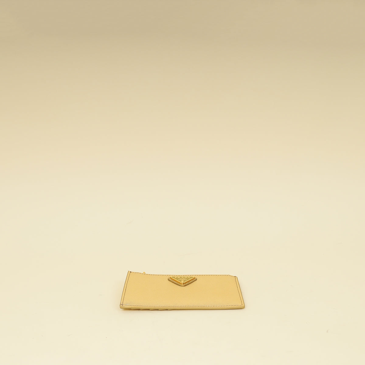 Prada Metallic Gold Zipped Card Holder
