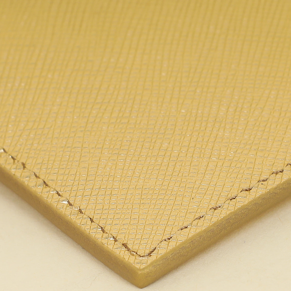 Prada Metallic Gold Zipped Card Holder