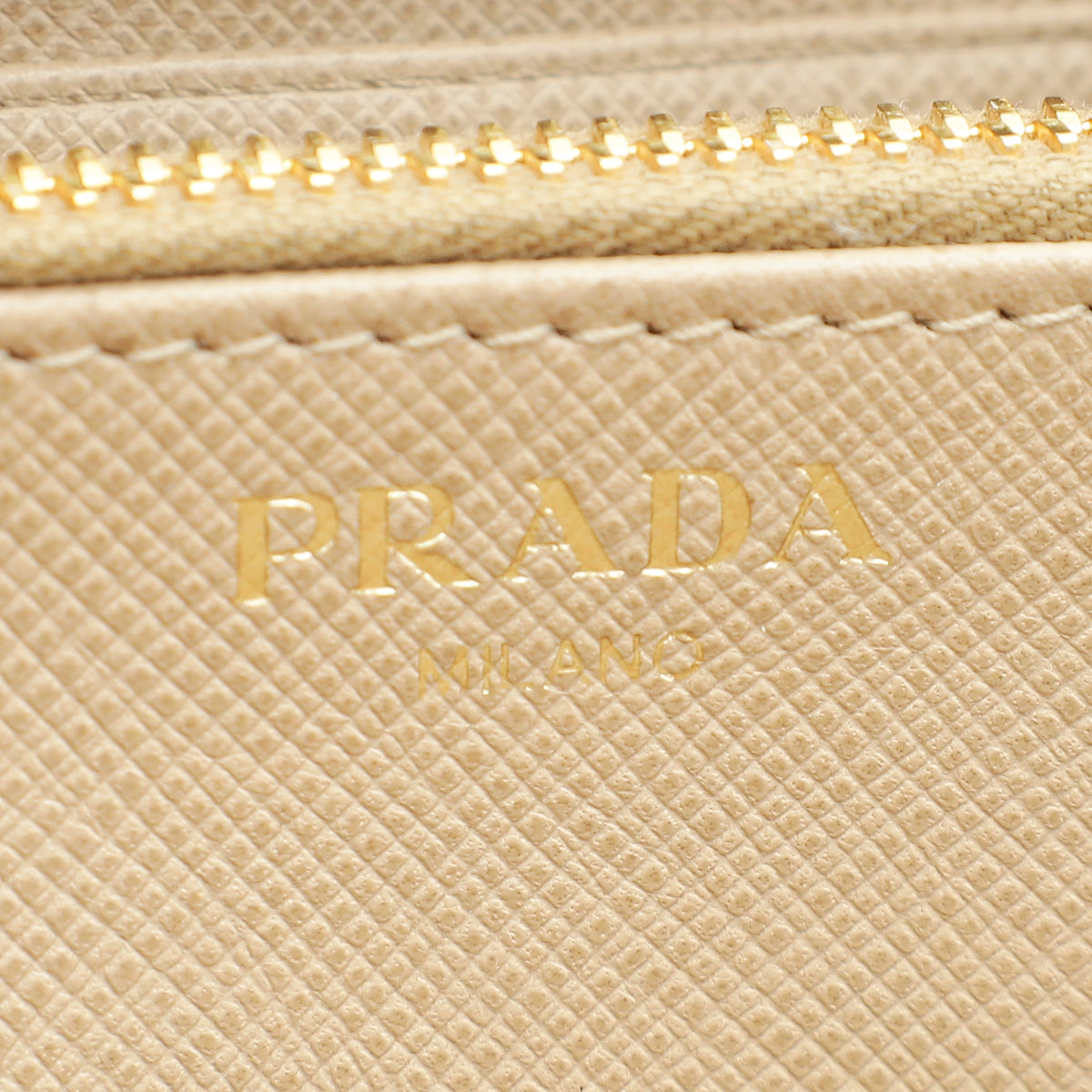 Prada Sabbia Metal Zip Wallet