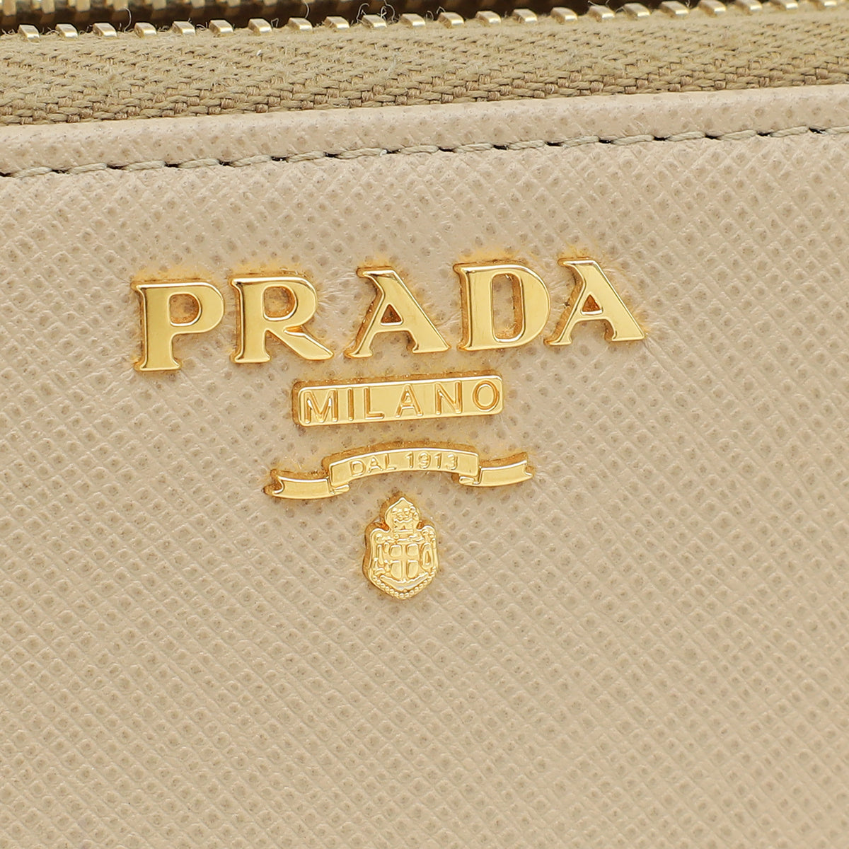 Prada Sabbia Metal Zip Wallet