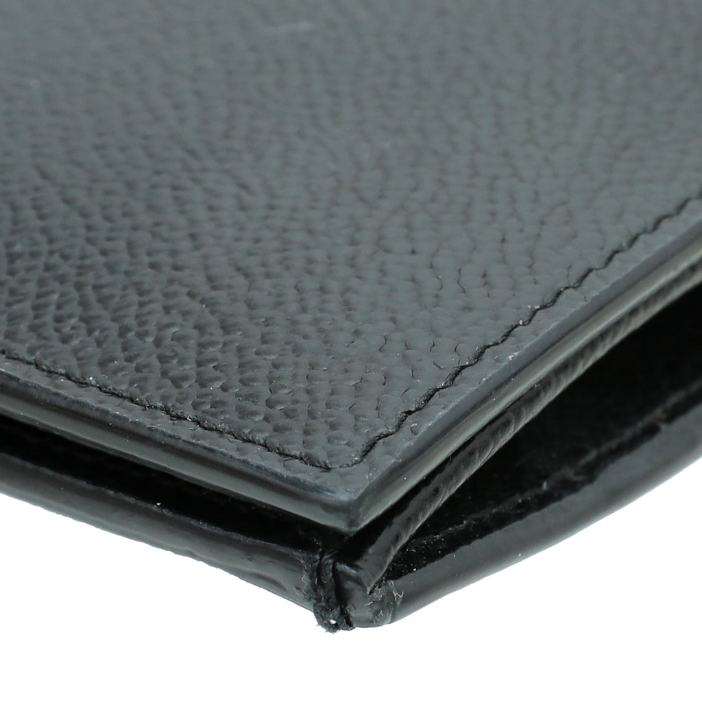 Prada Black Vitello Micro Grain Long Wallet