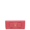 Prada Pink Lux Bow Continental Wallet