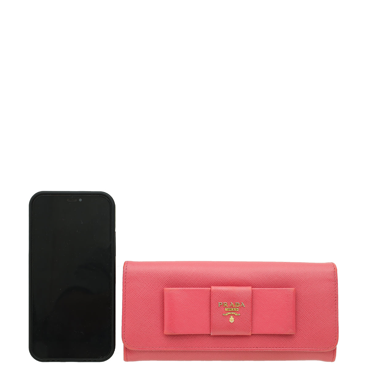 Prada Pink Lux Bow Continental Wallet