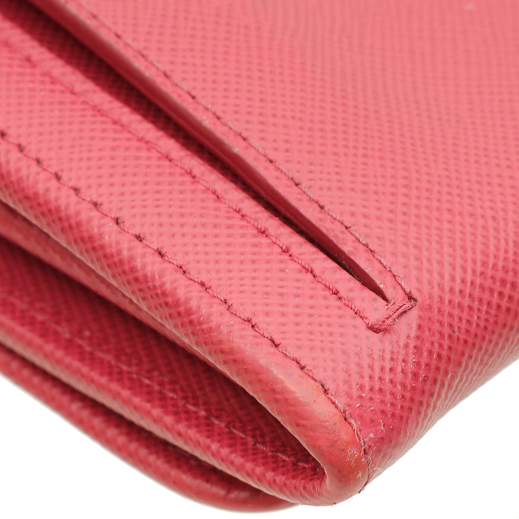 Prada Pink Lux Bow Continental Wallet