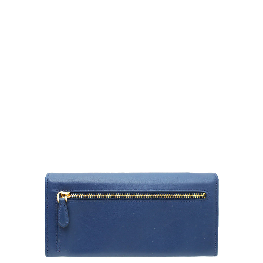 Prada Blue City Flap Long Wallet