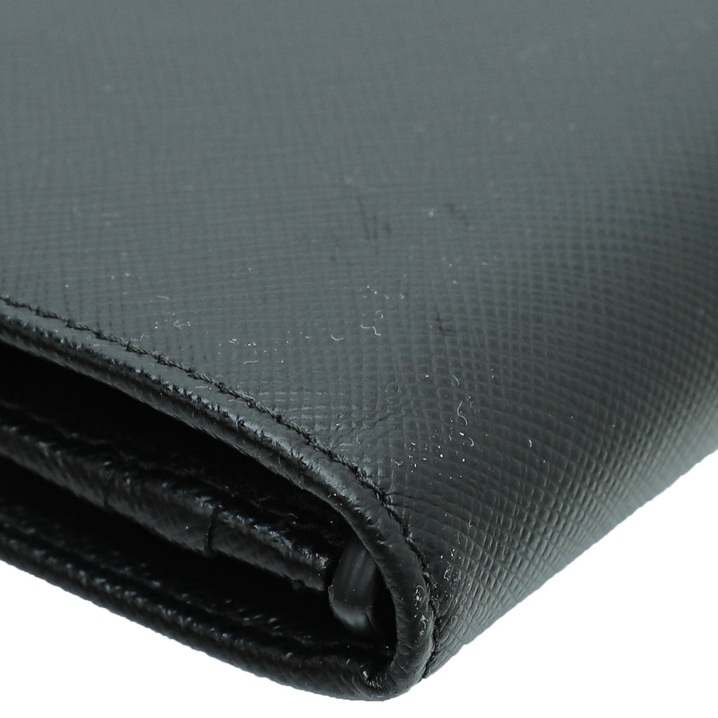 Prada Black Metal French Wallet
