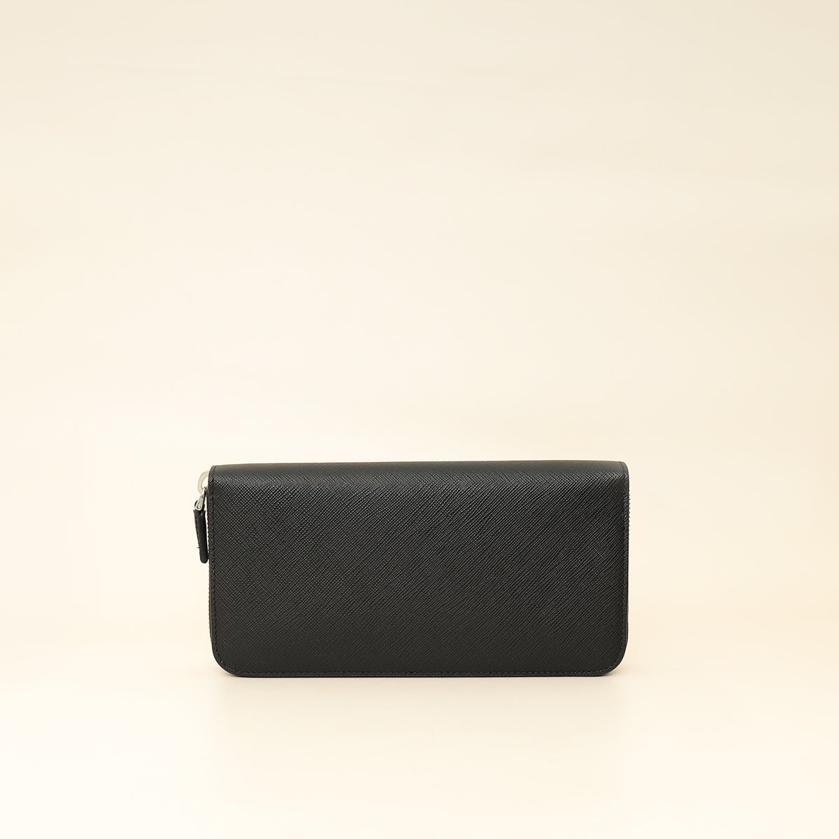 Prada Black Lux Large Zip Wallet