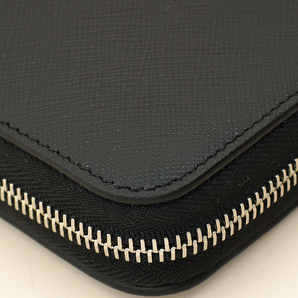 Prada Black Lux Large Zip Wallet