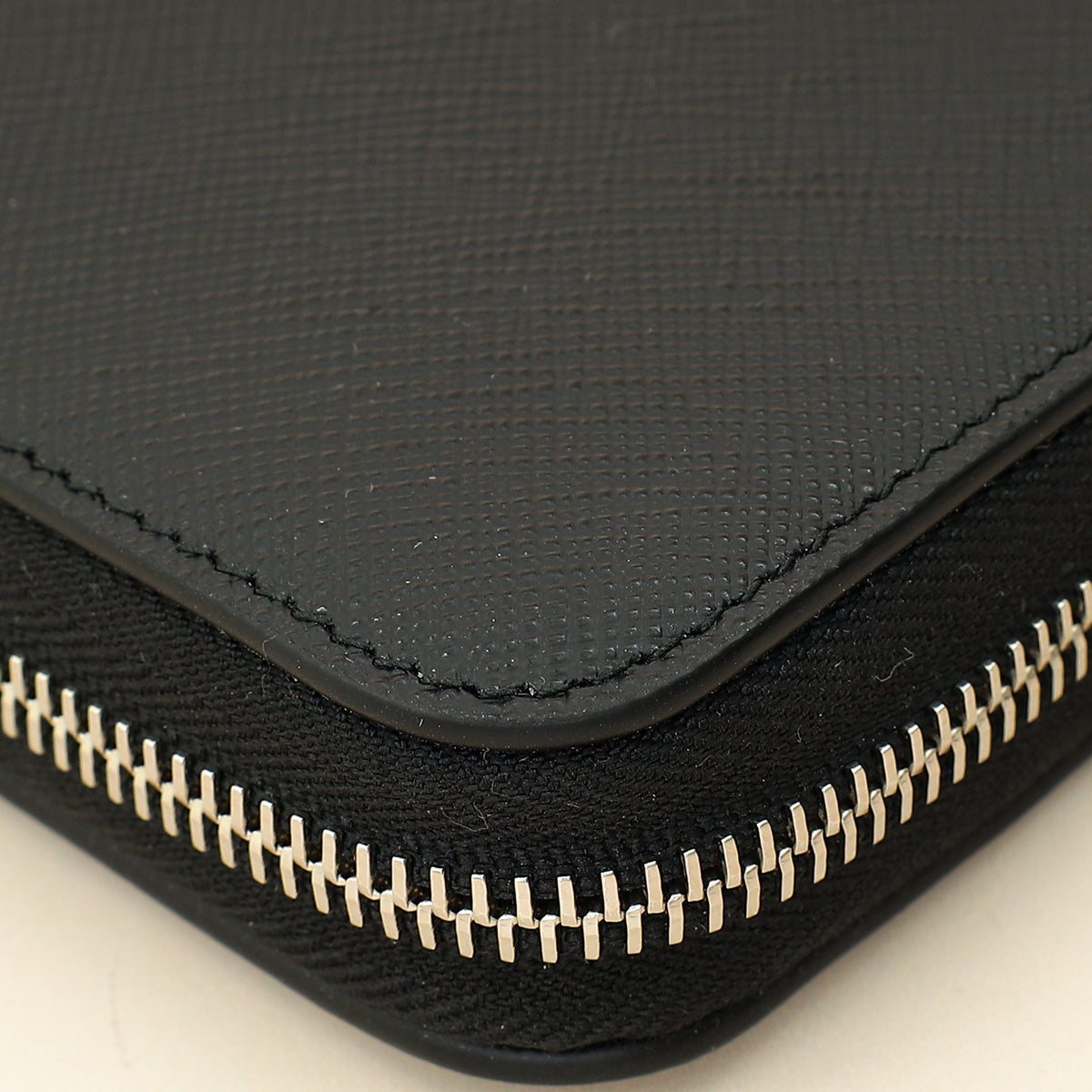 Prada Black Lux Large Zip Wallet