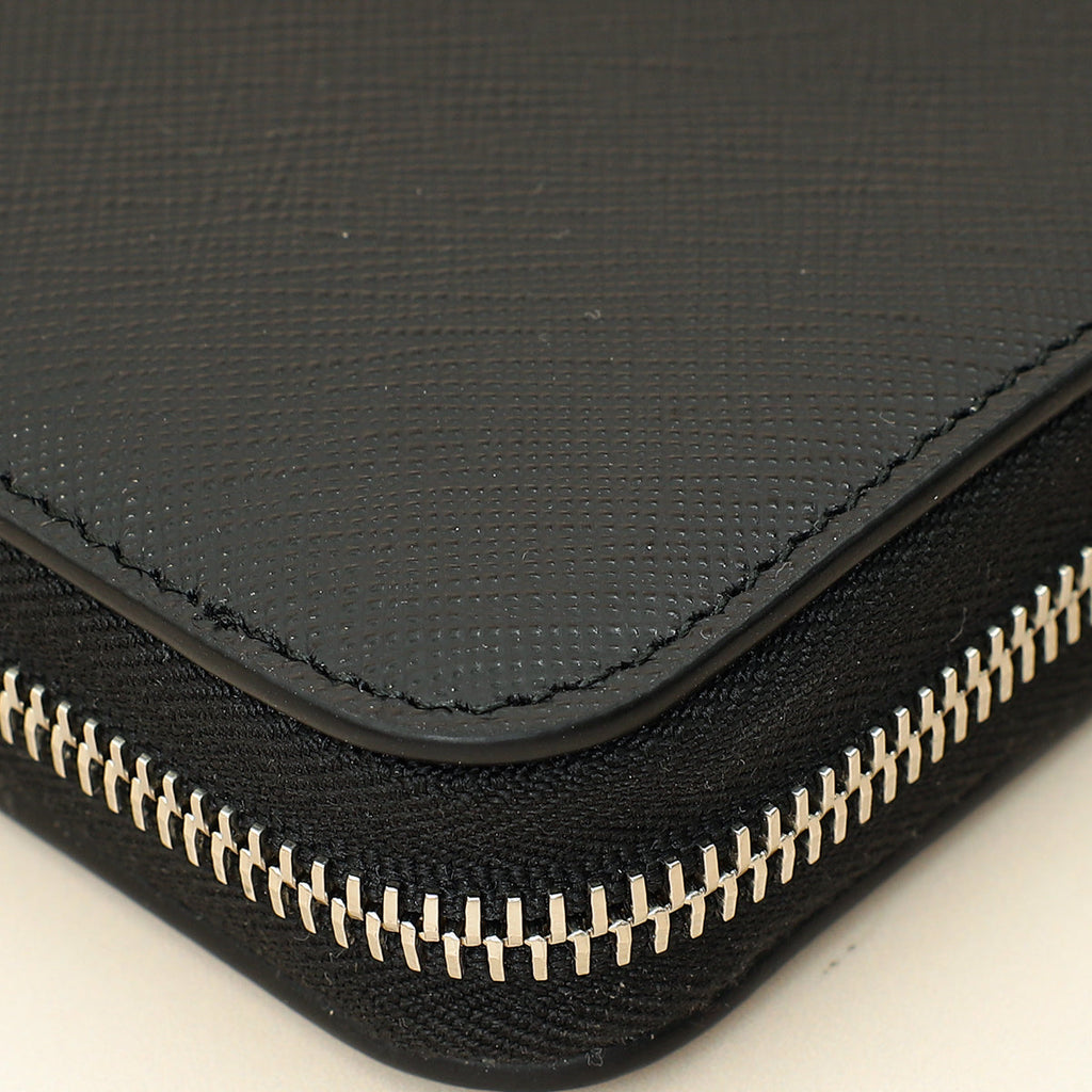 Prada Black Lux Large Zip Wallet