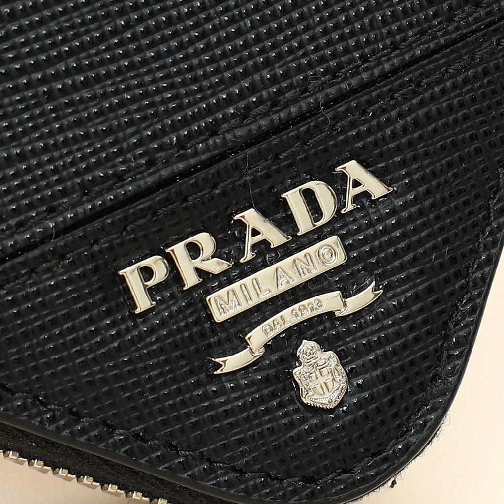 Prada Black Lux Large Zip Wallet