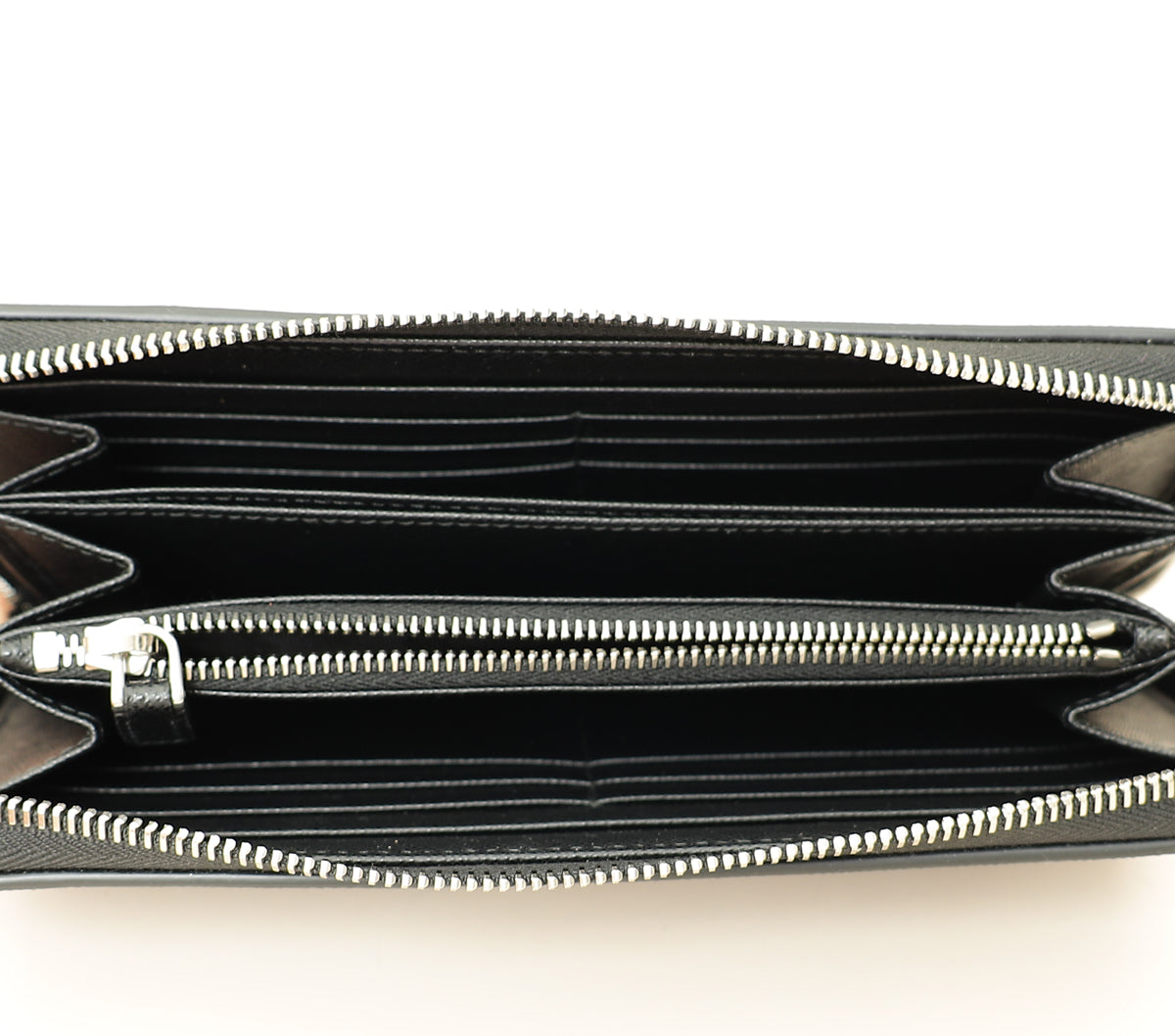 Prada Black Lux Large Zip Wallet