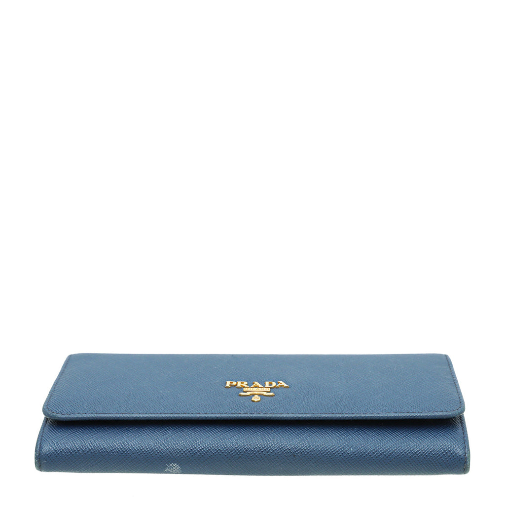 Prada Blue Flap Long Wallet